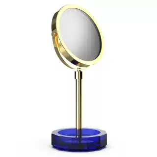 Decor Walther KR KSA Kristall Зеркало косметическое, настольное, цвет: Capri синий/золото