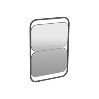 Simas Wave Зеркало настенное из 2 прямоугольных зеркал 30х70 см, цвет: черный матовый