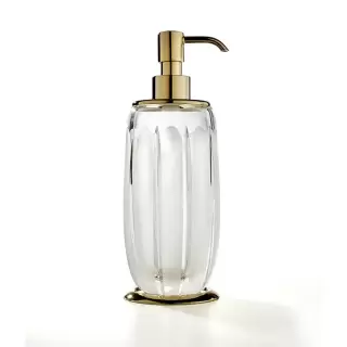 3SC Montblanc Дозатор для жидкого мыла, цвет: прозрачный хрусталь/золото 24к. Lucido