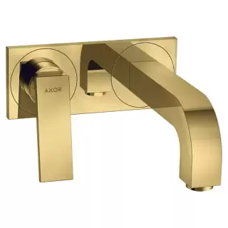 Axor Citterio Смеситель для раковины 220, встраиваемый, излив: 22см., с панелью, цвет: полированное золото