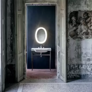 Laufen New Classic Консоль деревянная 58.5х32х83см, с раковиной на 3 отв., напольная, цвет: орех