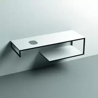 Kerasan Louise Металлическая структура для раковины 140см, подвесная, с полкой, с 1 отв., с полотенцедержателем, цвет: белый матовый