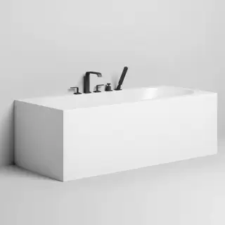 Salini Fabia Ванна пристенная 170x75x60см, овальная чаша, донный клапан, сифон, слив-перелив, S-Sense, цвет: белый глянцевый