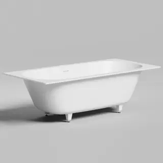 Salini Ornella Axis 190 Kit Встраиваемая ванна 190х90х60см, прямоугольная, материал: S-Stone, донный клапан "Up&Down", слив-перелив, цвет: белый матовый