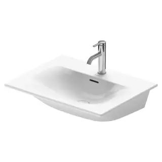 Duravit Happy D.2 Plus Раковина подвесная, 63х49см., с 2 отв., выпуск с керамической крышкой, с переливом, цвет: белый