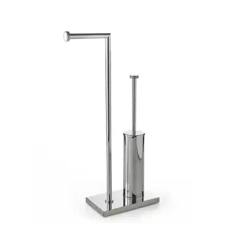 3SC Ribbon Напольная стойка, 63см, с полотенцедержателем и туалетным ёршиком, цвет: хром