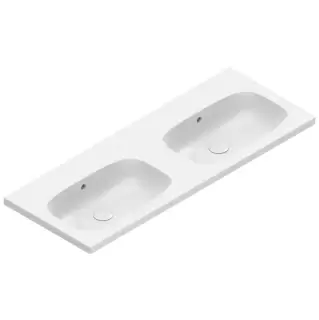 Catalano Alvea Раковина двойная 120х46см., подвесная или на мебель, без отв., цвет: белый глянцевый