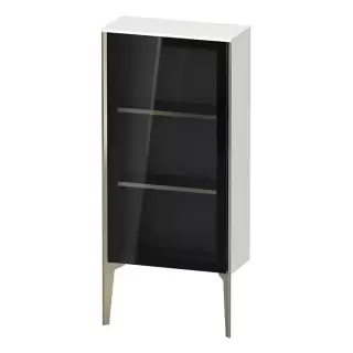 Duravit XViu Шкаф подвесной со стеклянной дверью 50x24x89см, 2 стеклянные полки (петли справа), цвет: белый глянцевый/champagne matt