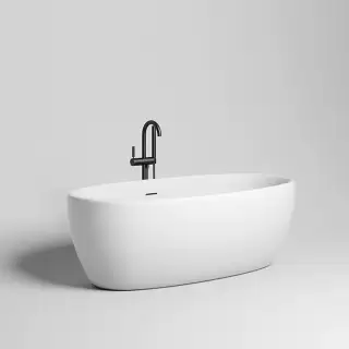 Salini Luce Ванна отдельностоящая 170х85х58cм, донный клапан "Up&Down", сифон, слив-перелив, S-stone, цвет: белый матовый