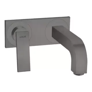 Axor Citterio Смеситель для раковины 220, встраиваемый, излив: 22см., с панелью, цвет: шлифованный черный хром