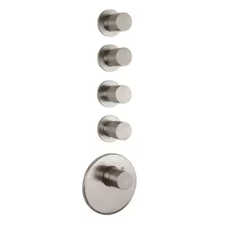 Fima Carlo Frattini Spillo Steel F3083X4INOX Смеситель для душа встроенный, термостатический, 4 запорных вентиля, внутренняя часть (F2464) в комплекте, цвет: INOX