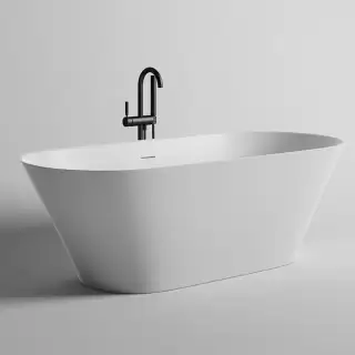 Salini Mona Ванна отдельностоящая 180x80x59.5cм, донный клапан "Up&Down", сифон, слив-перелив, S-Stone, цвет: белый матовый