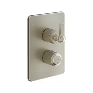 Gessi Venti20 Смеситель для душа, встраиваемый, термостатический, с переключателем на 2 положения, внешняя часть, цвет: Finox Brushed Nickel