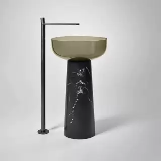 Antonio Lupi Albume Раковина 48х65 см, без отв., на пьедестале, Cristalmood, цвет: Nebbia/Nero Marquinia