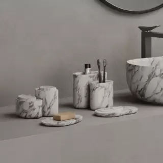 Dea Design Marble Стакан настольный, 11х9хh12см., из мрамора, цвет: Statuario White