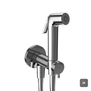 Almar Гигиенический душ со шлангом 120см., вывод с держателем и прогрессивный картридж, цвет: оружейный металл брашированный PVD