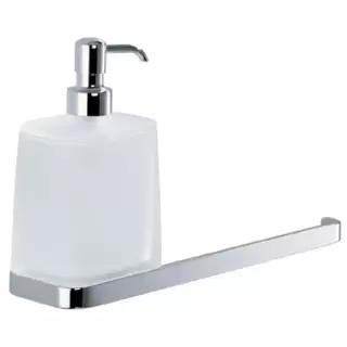 Colombo Time Дозатор для жидкого мыла с держателем туалетной бумаги, подвесной, цвет: хром/матовое стекло