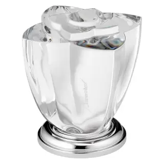 THG Pétale de cristal clair Вентиль смесителя для раковины, стекло прозрачное, цвет: хром