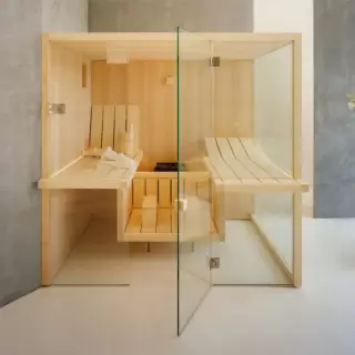 Effegibi Air 80 Corner Сауна 247x162x213см, угловая SX, цвет: осина натуральная