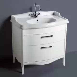 SIMAS Arcade Комплект мебели с двумя выдвижными ящиками, фурнитура хром с раковиной AR864, 90см, напольная, Цвет: белый