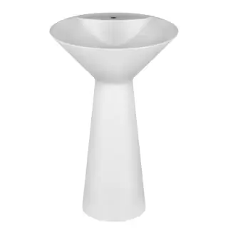 Gessi Cono Раковина 46х90 см, 1 отв., напольная, Cristalplant, без перелива, слив в стену, с сифоном, цвет: матовый белый