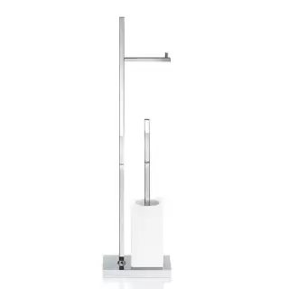 Decor Walther DW 6710 Напольная стойка 73см., с ершиком и бумагодержателем, фарфор, цвет: хром / белый