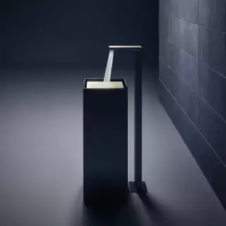 Axor MyEdition Смеситель для раковины, напольный, на 1 отв., излив 245мм, с донным клапаном, внешняя часть, цвет: хром/зеркальное стекло