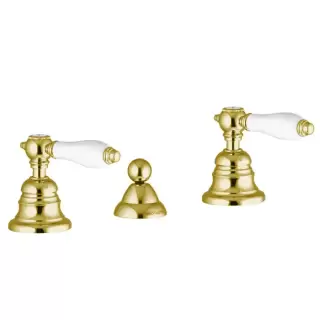 Fima Carlo Frattini Herend Cмеситель для биде на 3 отв., с донным клапаном, черные ручки, цвет: золото