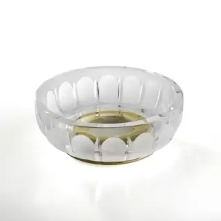 3SC Montblanc Мыльница настольная 11,5хh4х11,5 см, цвет: прозрачный хрусталь/золото матовое