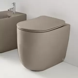 Kerasan Nolita Унитаз безободковый пристенный 55х35 см, с креплениями WB5N, цвет: Коричневый орех