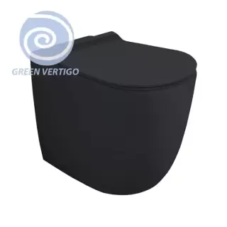 Simas Vignoni Унитаз напольный 56х36,5см., безободковый, слив универсальный, смыв TORNADO (green vertigo), цвет: antracite matt