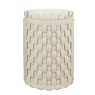 ADJ Круглая корзина для белья Bottega, D40xH57 см., цвет: панна котта/белый