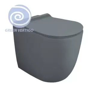Simas Vignoni Унитаз напольный 56х36,5см., безободковый, слив универсальный, смыв TORNADO (green vertigo), цвет: cemento matt