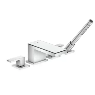 Axor MyEdition Смеситель для ванны, на 4 отв, излив 200мм, внешняя часть, цвет: хром/зеркальное стекло