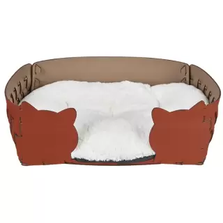 ADJ Лежанка Cat, 45x30xH15 см., цвет: коньяк/бордо