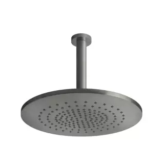 Gessi Shower316 Душевая головка шарнирная для потолочного крепления на 1/2&rdquo; с защитой от известкового налёта, высота 243мм, цвет: шлифованная сталь