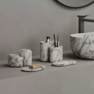 Dea Design Marble Стакан настольный, 15х10хh15см., из мрамора, цвет: Statuario White