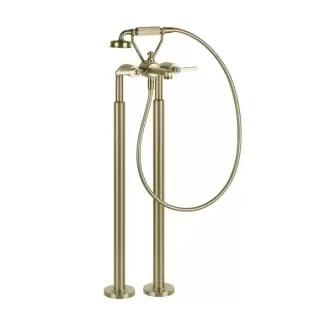 Gessi Venti20 Смеситель для ванны, напольный, с ручным душем и шлангом 150см., цвет: Brushed Brass PVD