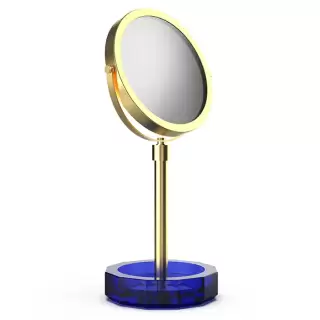 Decor Walther KR KSA Kristall Зеркало косметическое, настольное, цвет: Capri синий/золото матовое