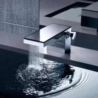 Axor MyEdition Смеситель для раковины, на 1 отв., излив 200мм, с донным клапаном, цвет: хром/зеркальное стекло