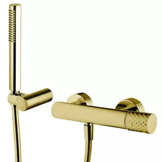 Fima Carlo Frattini Spillo Tech Смеситель для душа, настенный, с ручным душем, цвет: золото