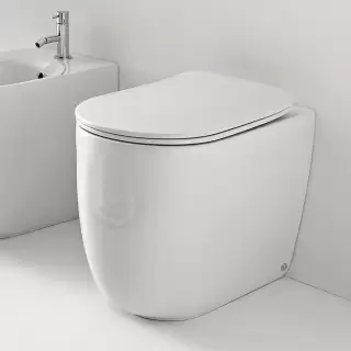 Kerasan Nolita Унитаз безободковый пристенный 55х35 см, с креплениями WB5N, цвет: белый глянцевый