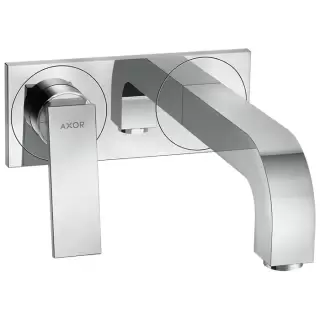 Axor Citterio Смеситель для раковины, встраиваемый, излив 220 мм, с панелью, внешняя часть, цвет: хром