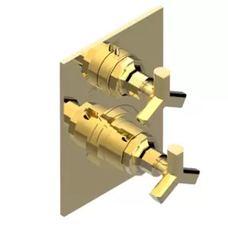 THG Les Ondes Смеситель для душа, встраиваемый, термостатический, с переключателем на 3 потока, цвет: Soft matt gold