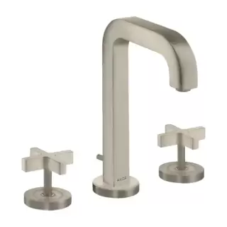 Axor Citterio Смеситель для раковины 170, на 3 отв., с донным клапаном, цвет: шлифованный никель