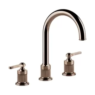 Gessi Venti20 Смеситель для раковины, на 3 отв., высота излива 168 мм., с донным клапаном, цвет: Copper PVD