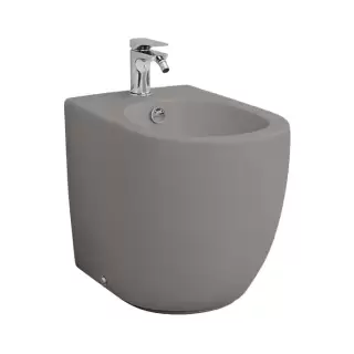 Artceram File 2.0 Биде напольное приставное 36х52 см, с креплениями, с 1 отв под смеситель, цвет: grigio
