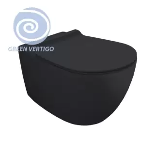 Simas Vignoni Унитаз подвесной 56х36,5см., безободковый, смыв TORNADO (green vertigo), цвет: antracite matt
