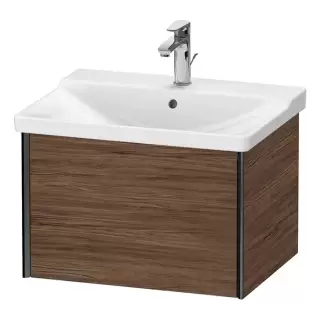 Duravit XViu Тумба подвесная 61x46.9x40.5см, с раковиной, 1 ящик, цвет: walnut dark/черный матовый