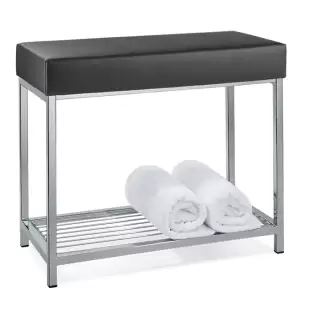 Decor Walther DW 77 Скамья с полочкой 60x30x52см, напольная, цвет: хром / черный